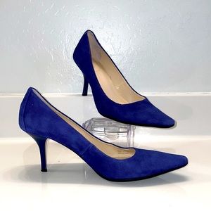 Calvin Klein blue suede women’s heels shoes size 8